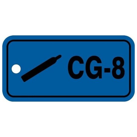 Accuform Energy Source ID Tag, CG-8 Compressed Gas, 1.5in x 3in, Plastic, 5PK TDJ708VPM